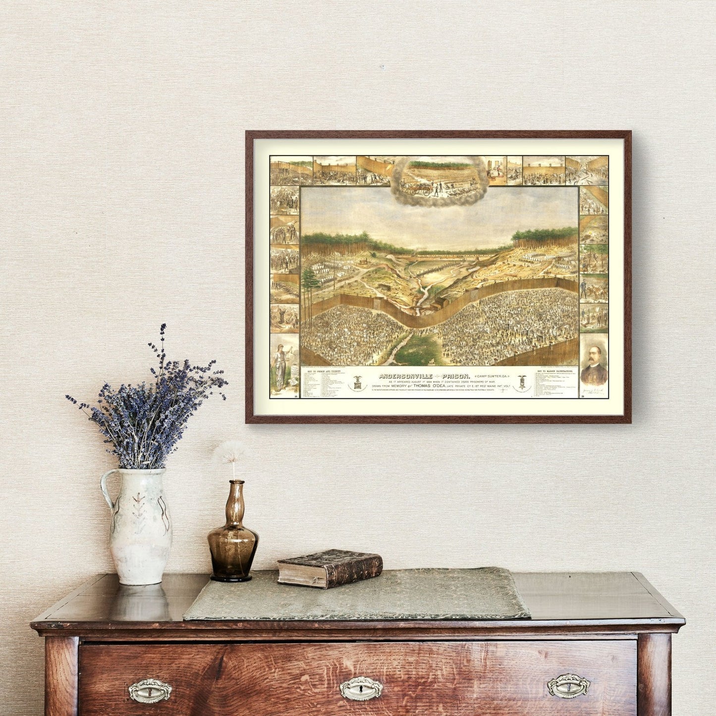 Vintage Andersonville Prison Map 1885