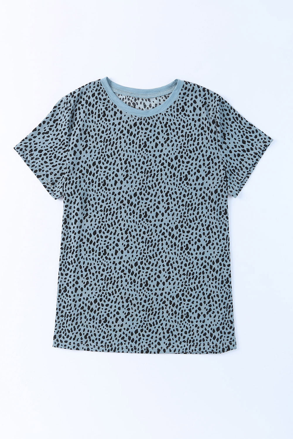 Cheetah Print Casual Crew Neck Tee