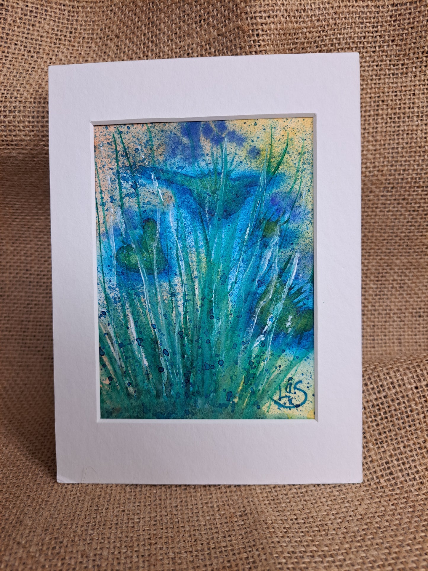 Leslie Ball signed watercolor 4 x 6