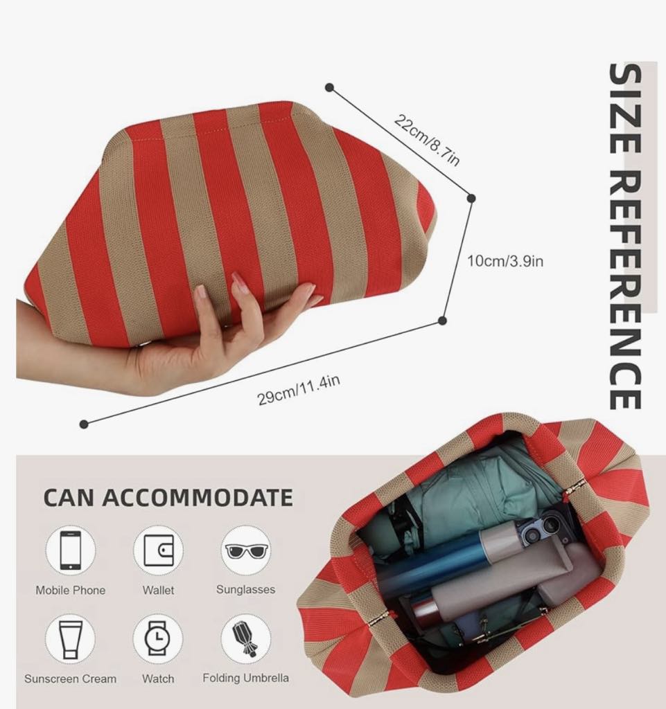 Small striped clutch
