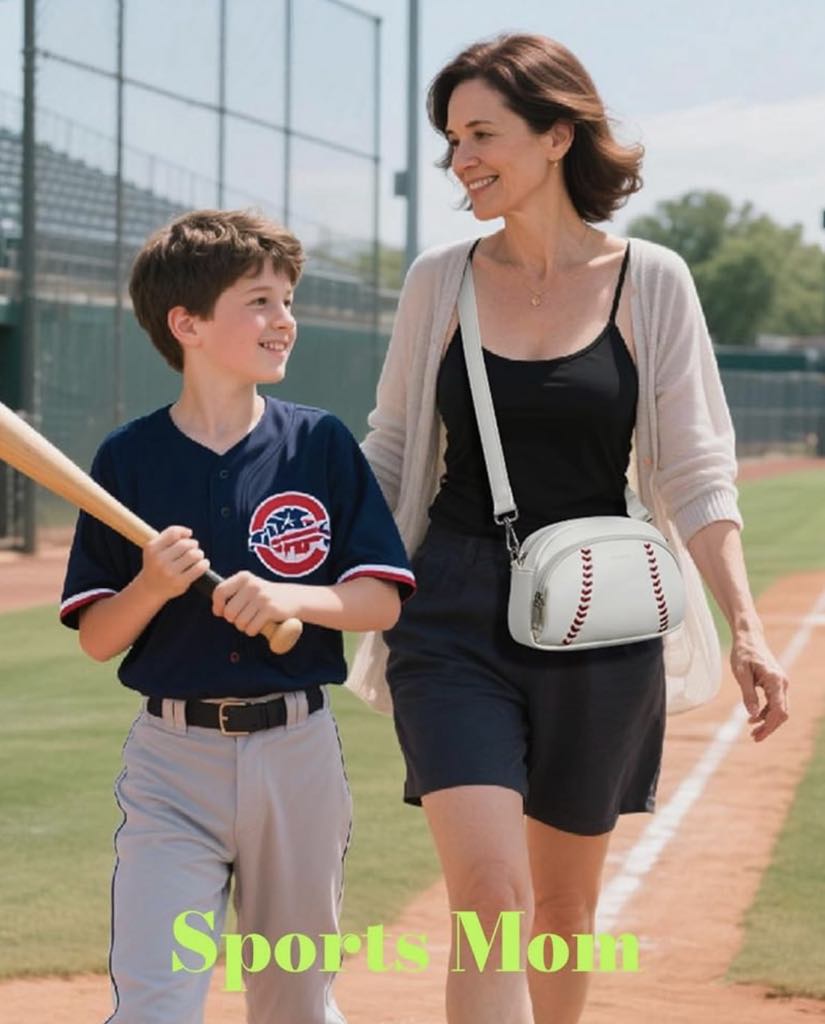 White Baseball Crossbody