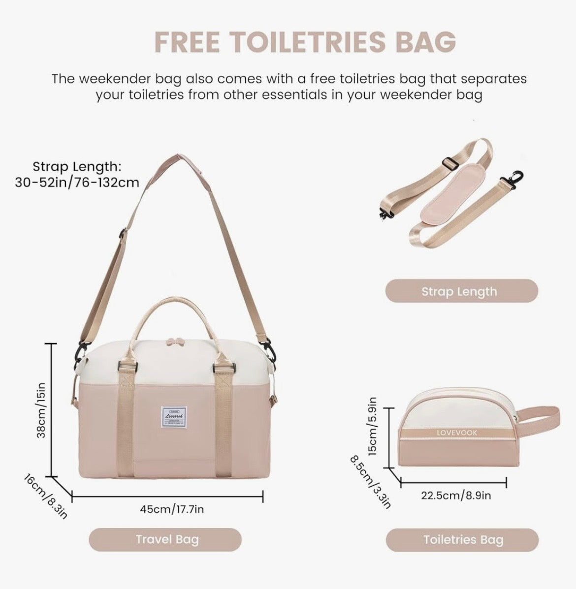 Weekender Bag with Toiletries Bag