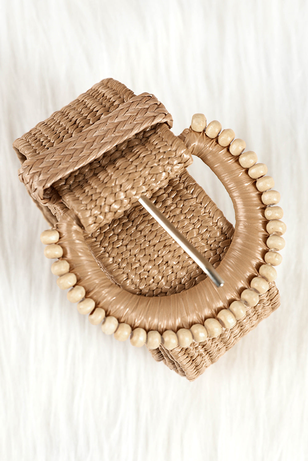 Camel Braided Leather Decor Belt