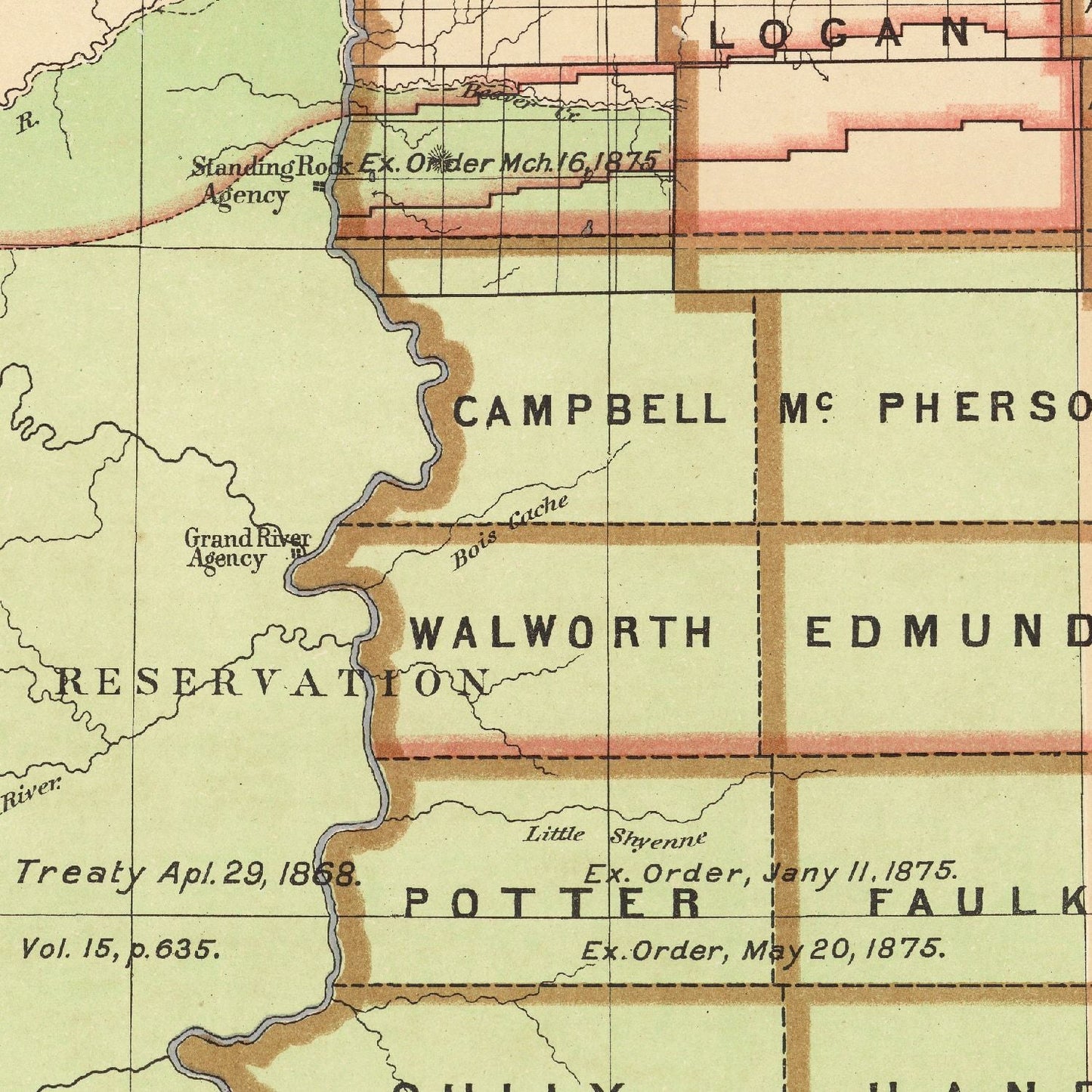 Dakota Territory Historic Map 1876
