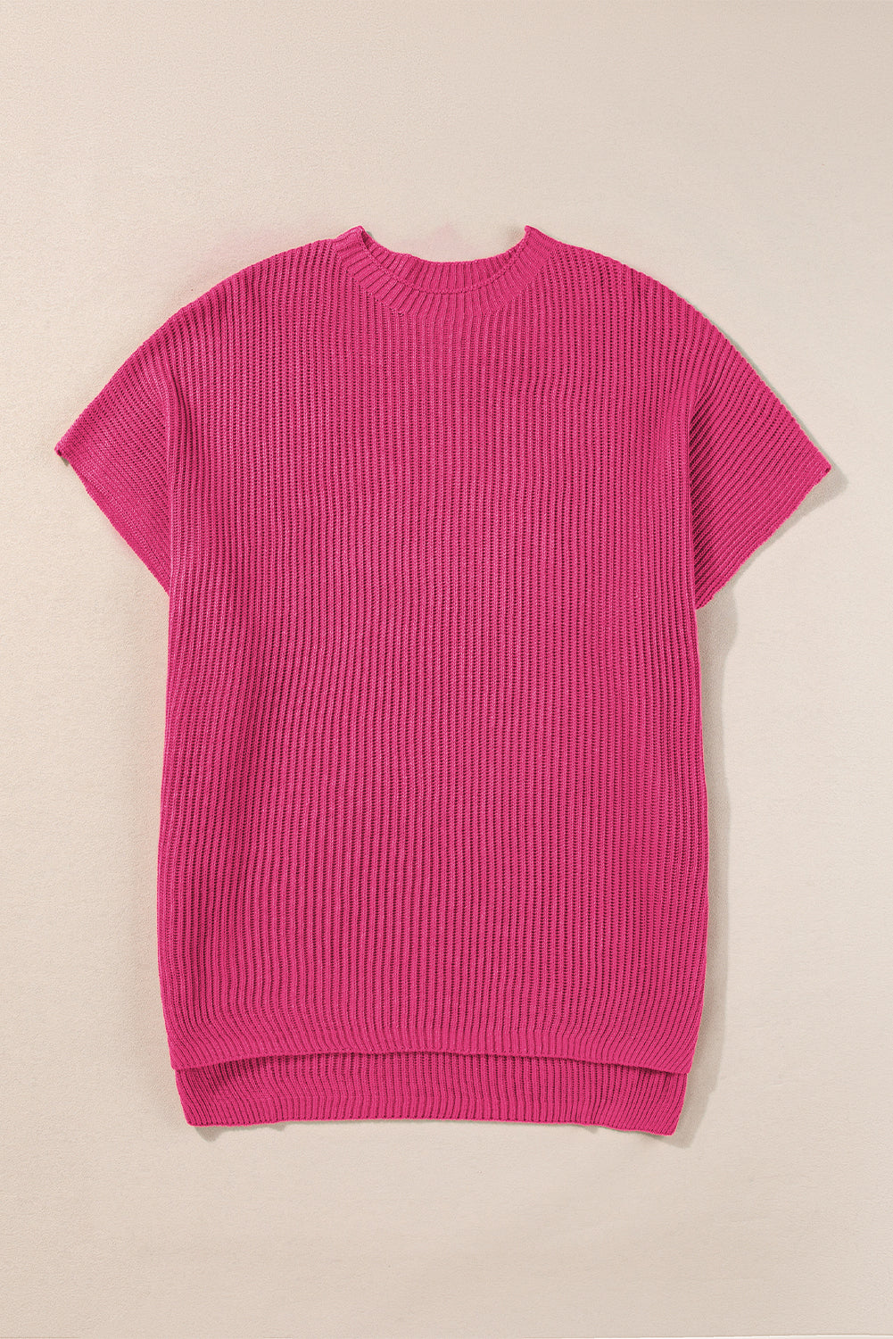 Side Slit Short Sleeve Oversized Sweater (4 colors)