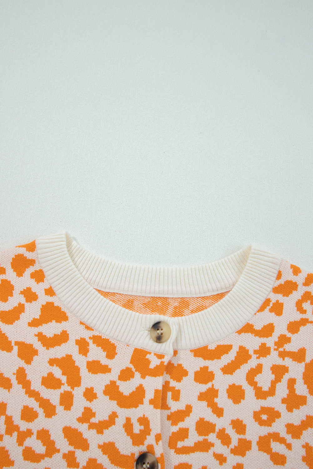 Leopard Drop Shoulder Knitted Button Front Cardigan