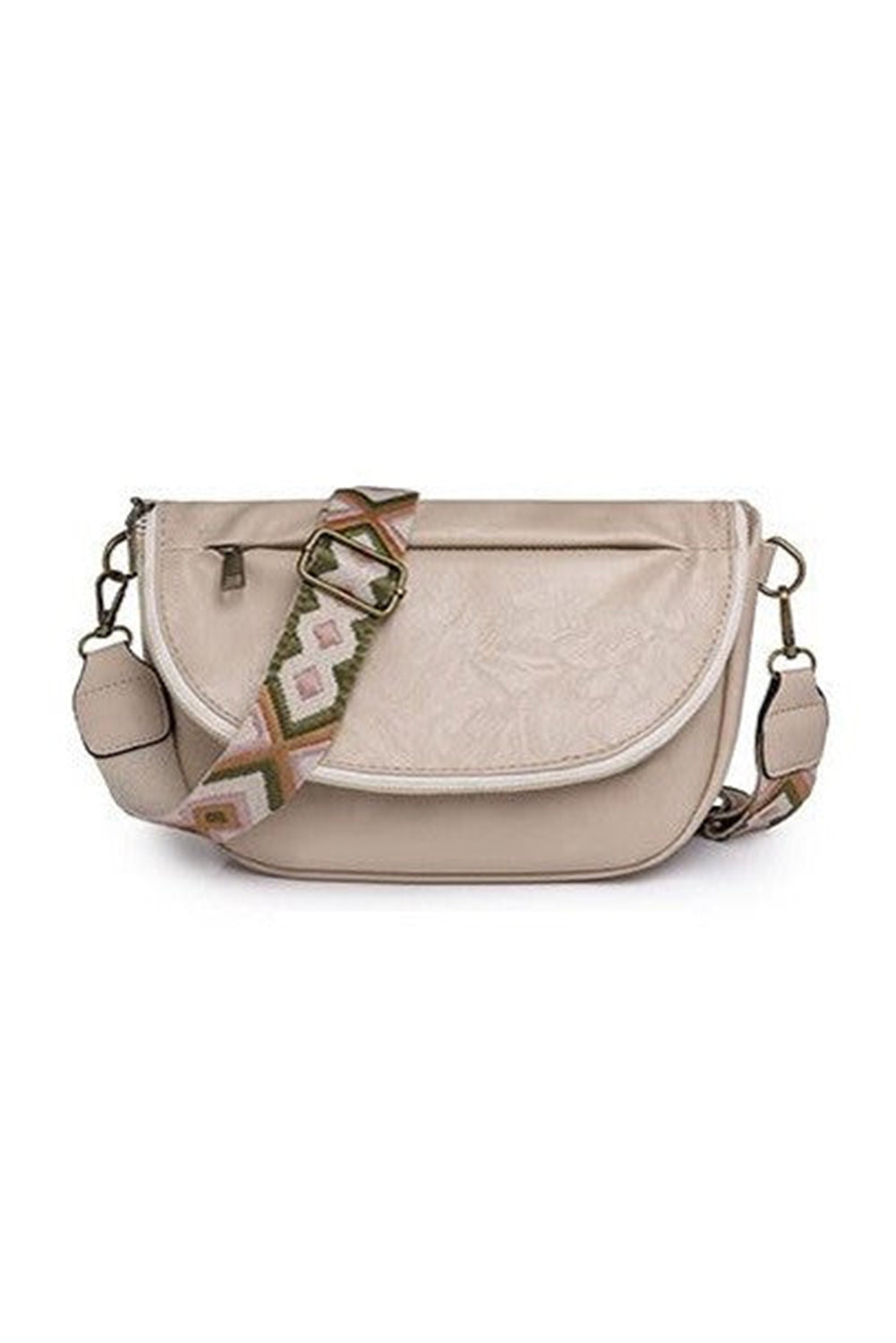 Wide Strap Leather Look Crossbody Bag (4 colors)