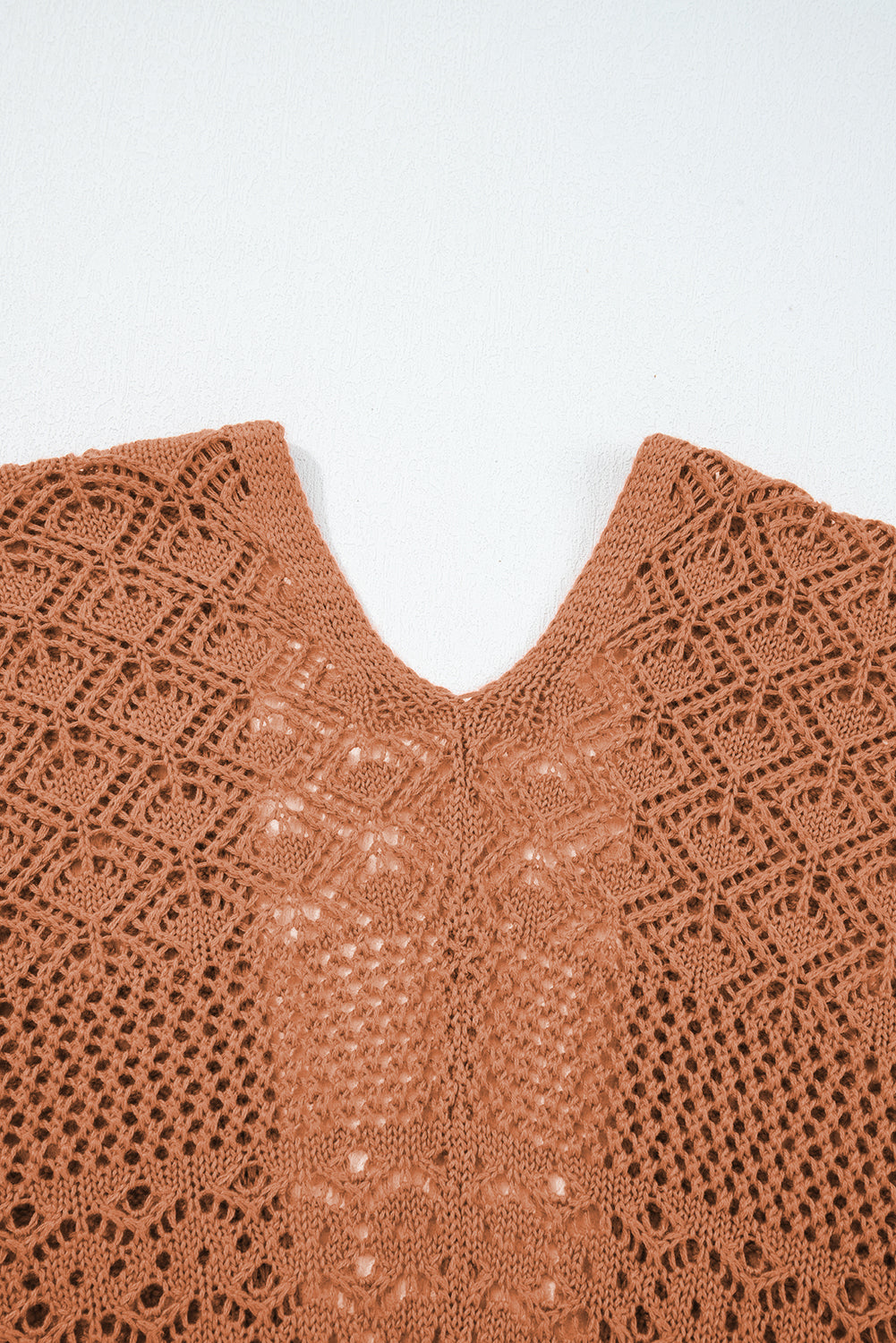 Mix Pattern Hollow Knit Open Front Cardigan