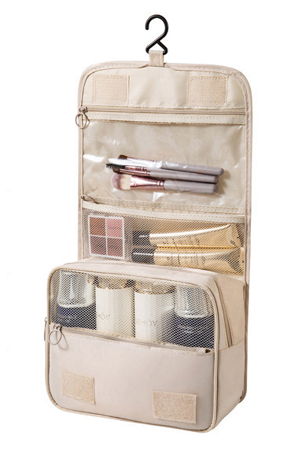 Beige Make Up Organizer Travel Toiletry Bag