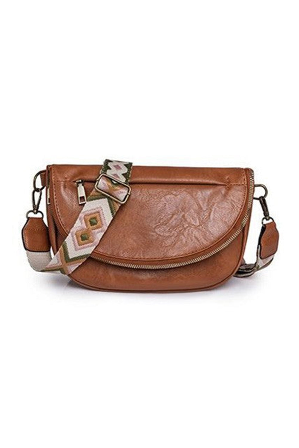 Wide Strap Leather Look Crossbody Bag (4 colors)