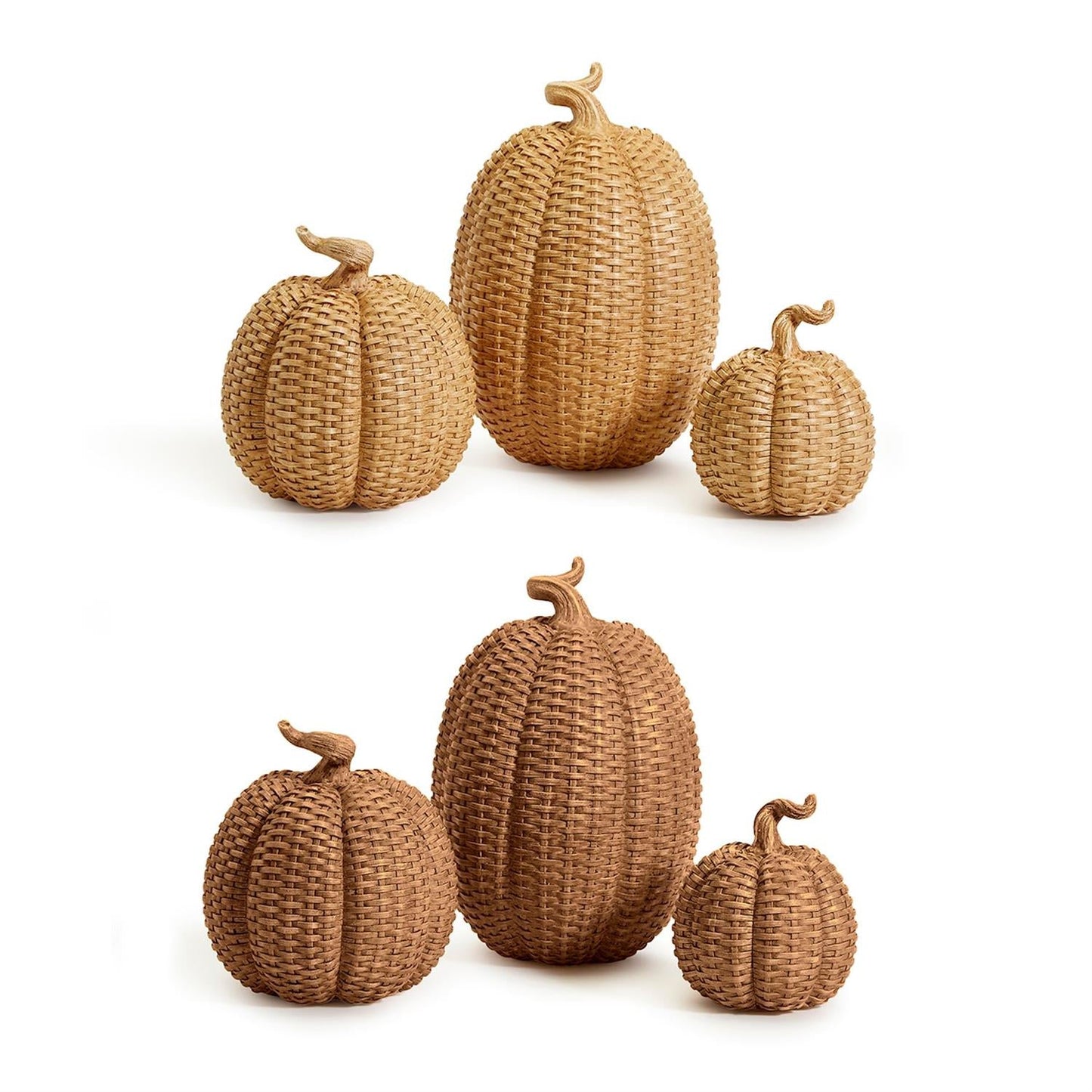 Basket Weave Pumpkins Festive Autumn Decor