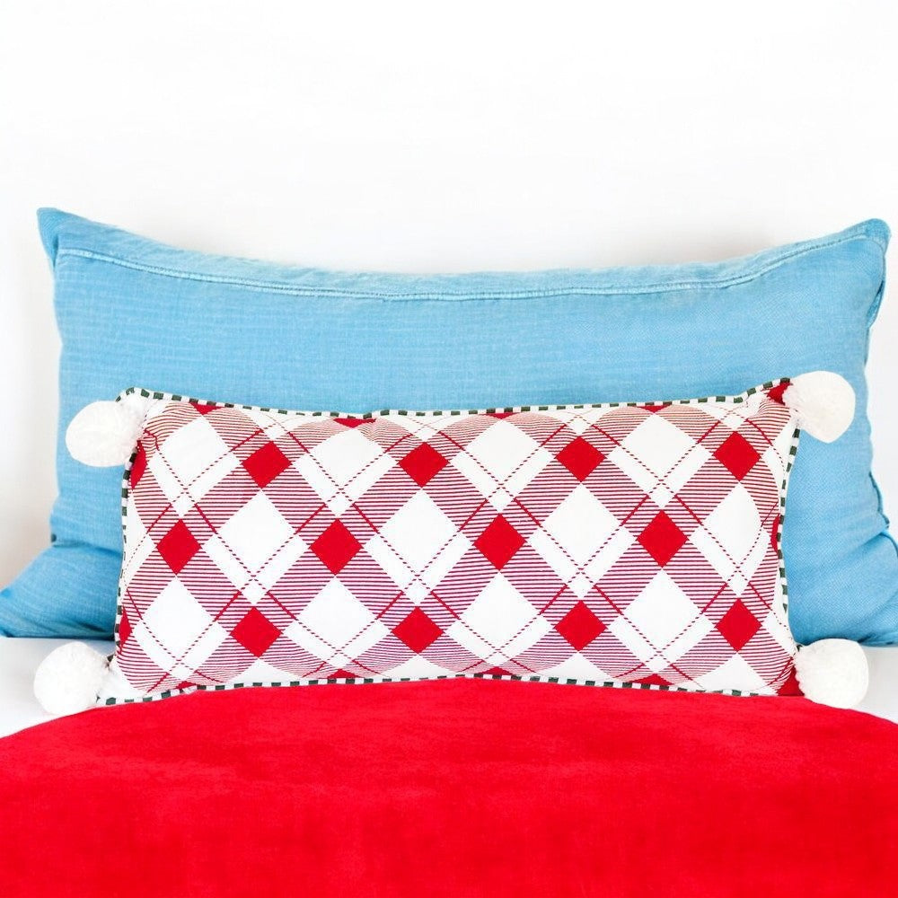 Believe Large Pillow White Tassel Ball