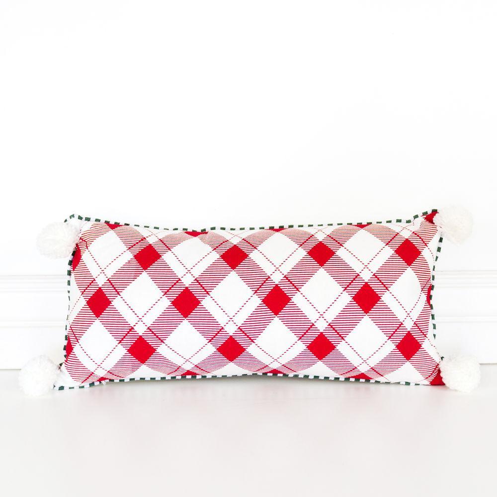 Believe Large Pillow White Tassel Ball