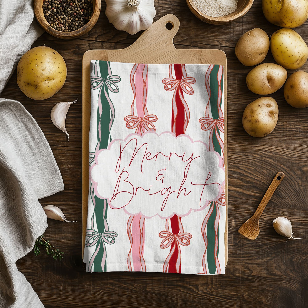 Merry Bright Coquette Flour Sack Cotton Decor Kitchen Towel