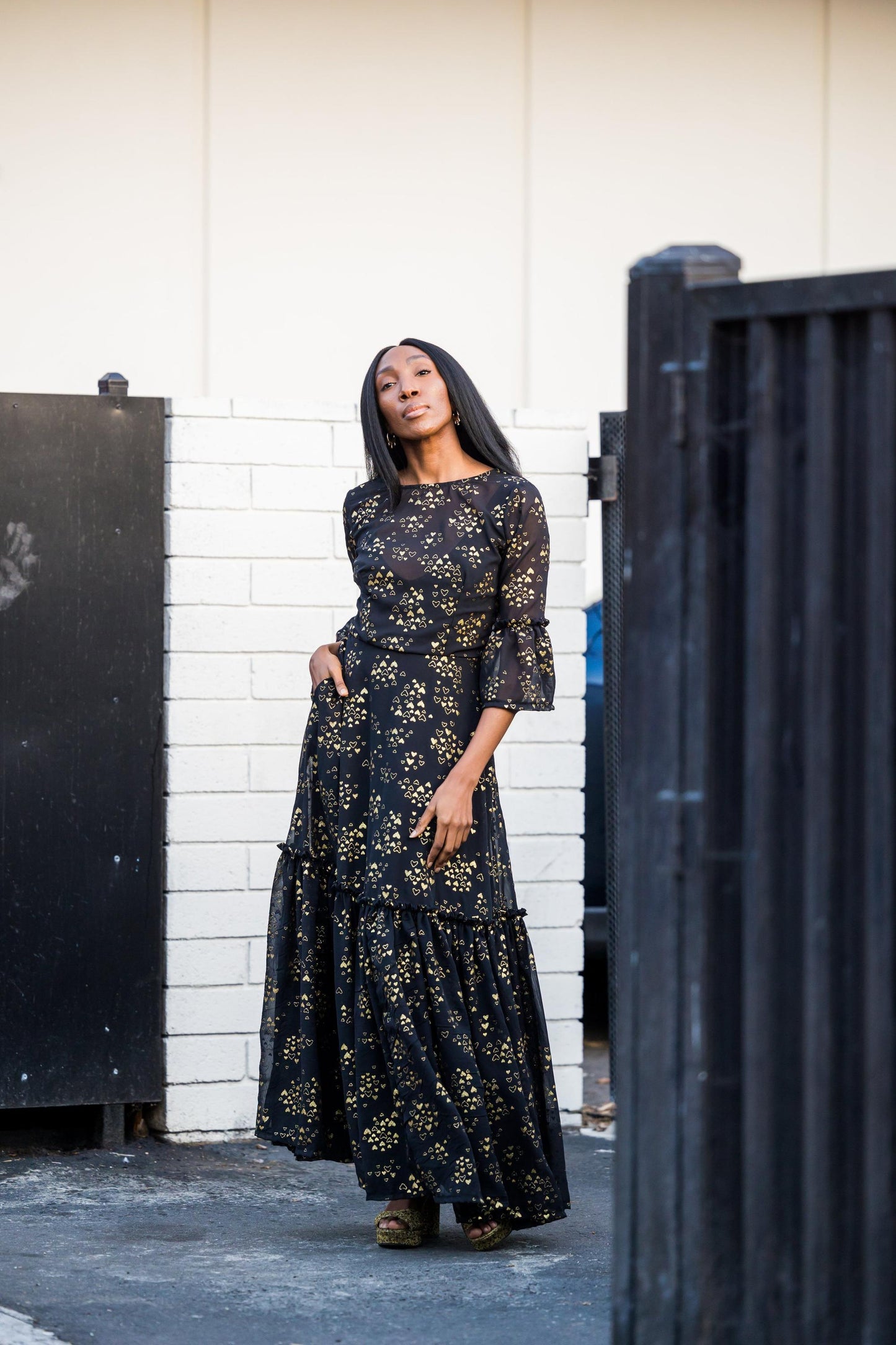 Heart of Gold Ruffle Dress