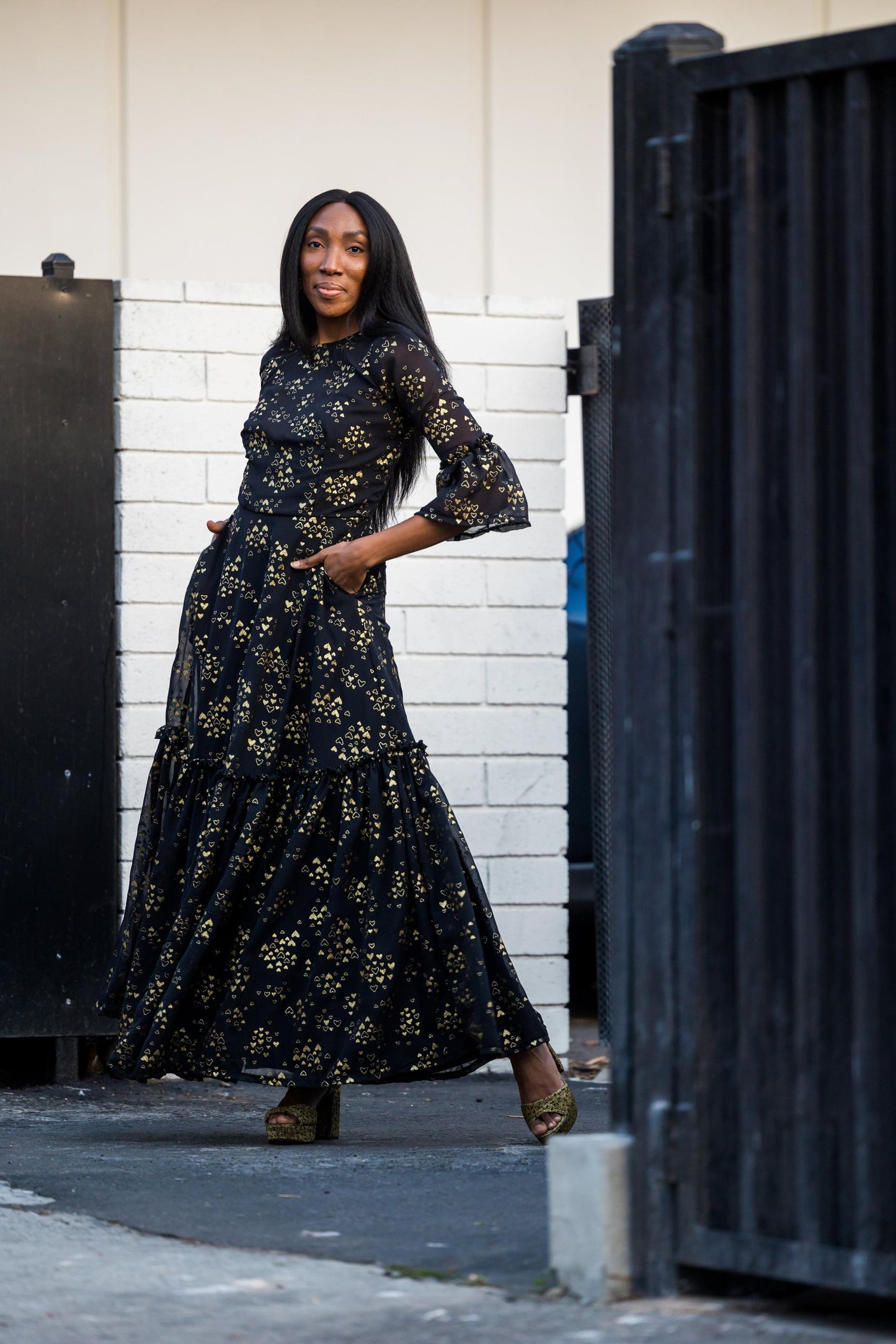 Heart of Gold Ruffle Dress