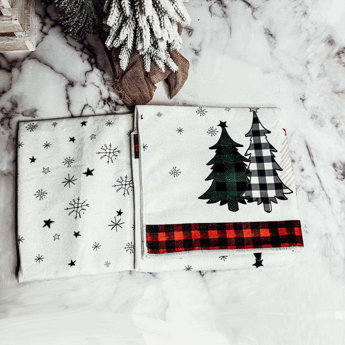 Christmas Cozy Scene Single Sided Dish Towels