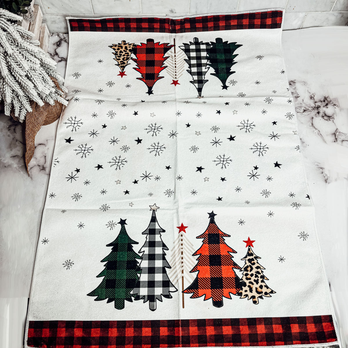 Christmas Cozy Scene Single Sided Dish Towels