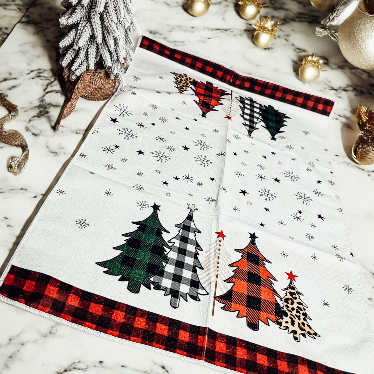 Christmas Cozy Scene Single Sided Dish Towels
