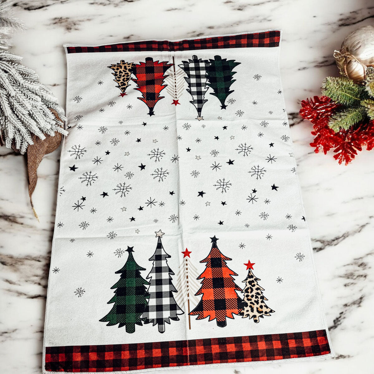 Christmas Cozy Scene Single Sided Dish Towels