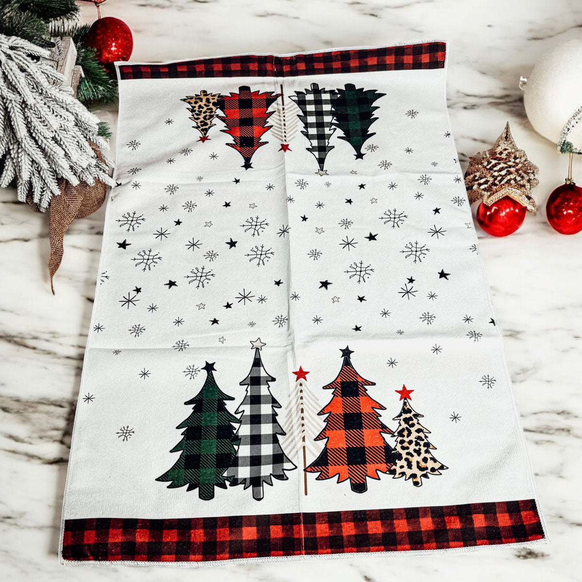 Christmas Cozy Scene Single Sided Dish Towels