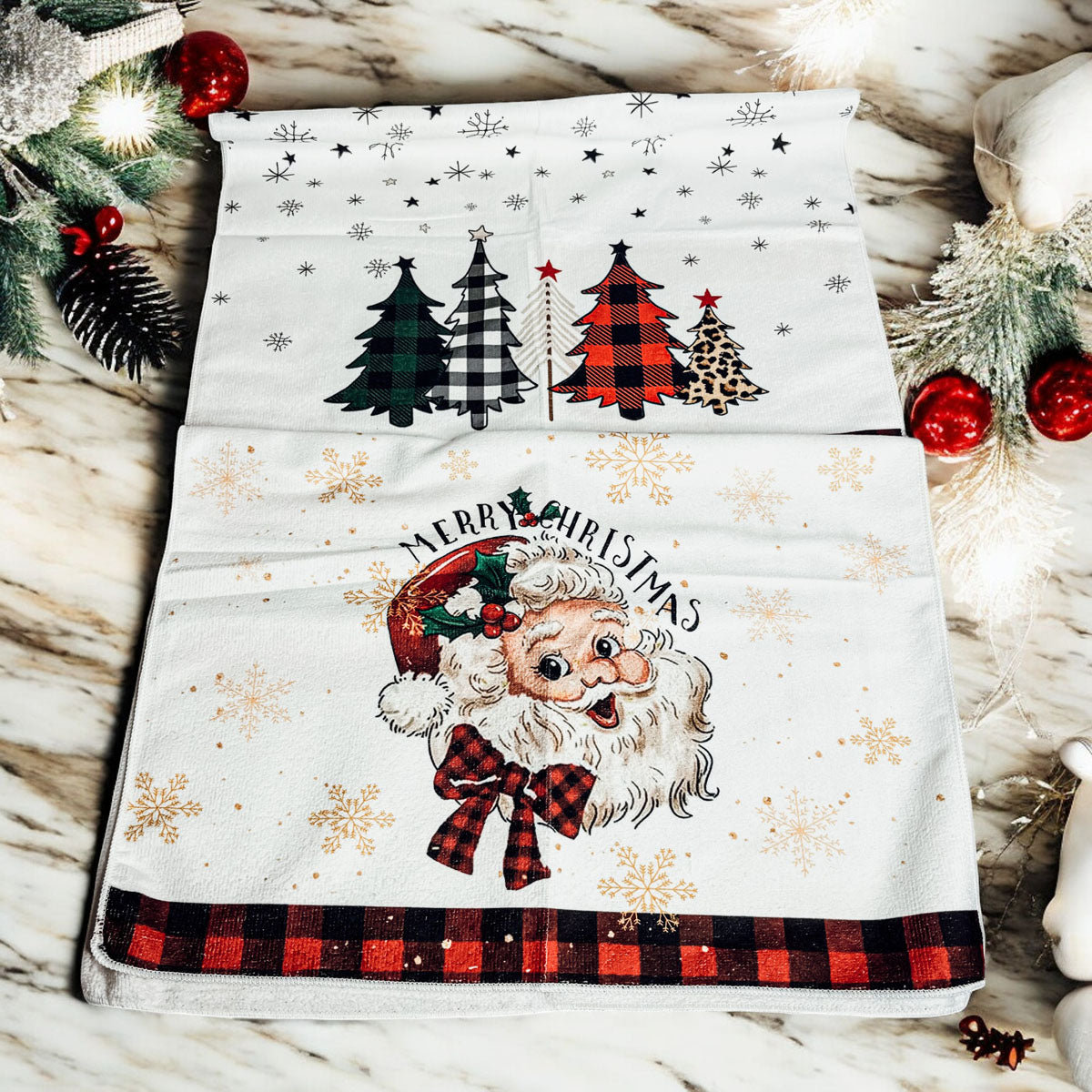 Christmas Cozy Scene Single Sided Dish Towels