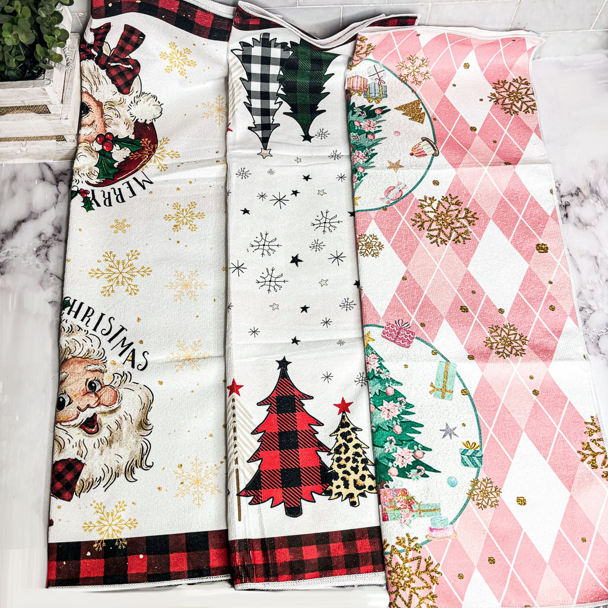 Christmas Cozy Scene Single Sided Dish Towels