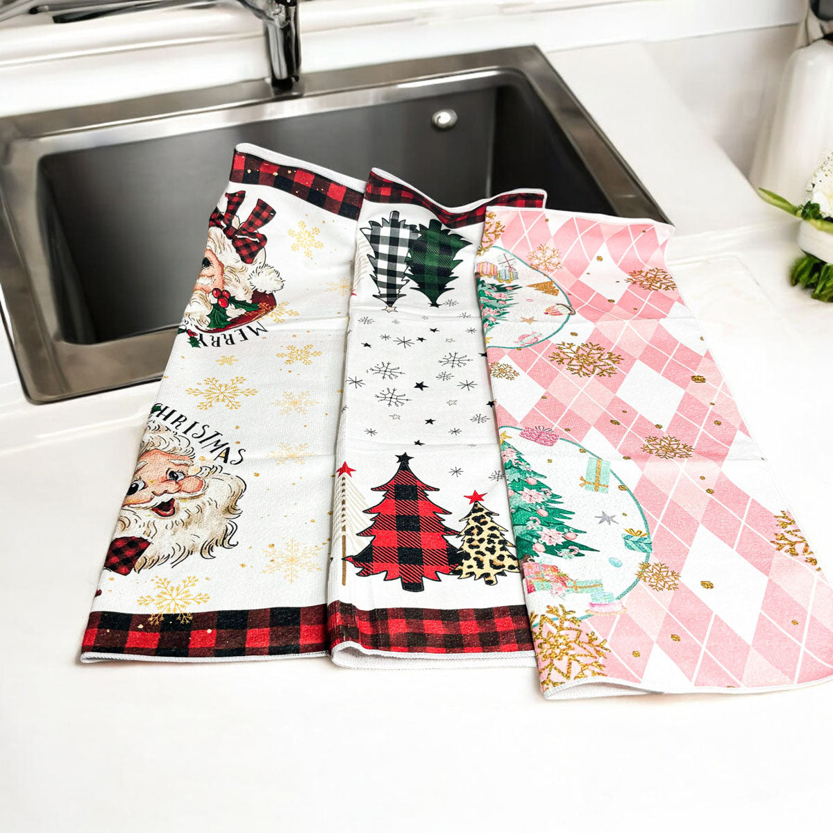 Christmas Cozy Scene Single Sided Dish Towels