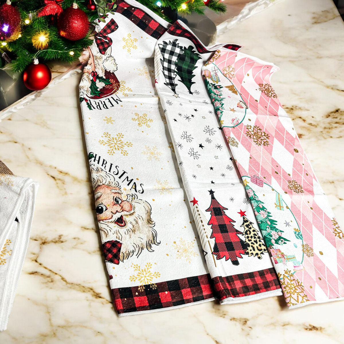 Christmas Cozy Scene Single Sided Dish Towels