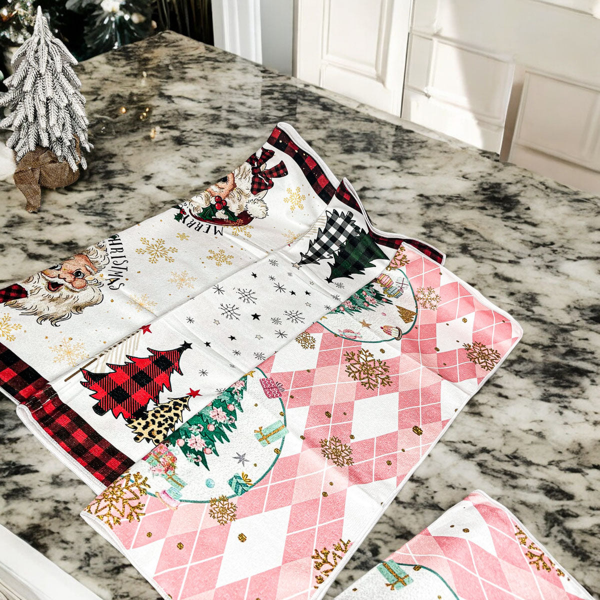 Christmas Cozy Scene Single Sided Dish Towels