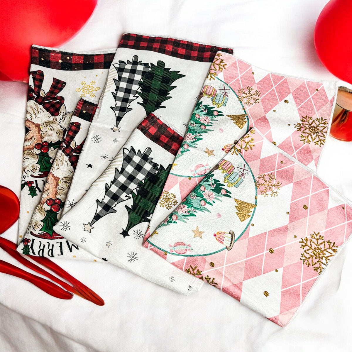 Christmas Cozy Scene Single Sided Dish Towels