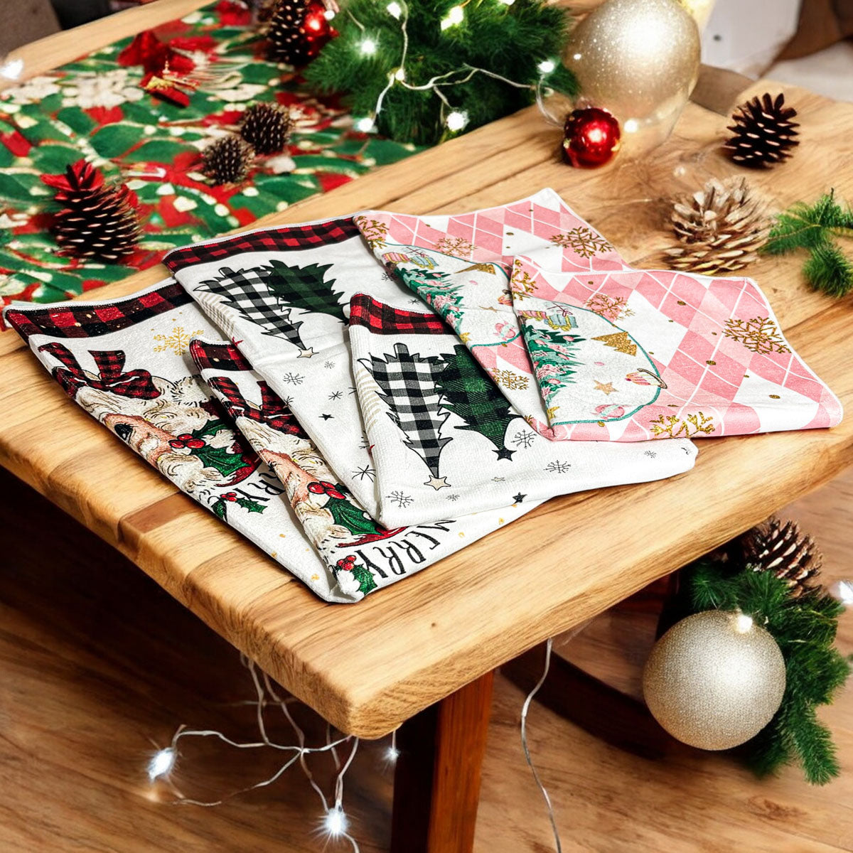 Christmas Cozy Scene Single Sided Dish Towels
