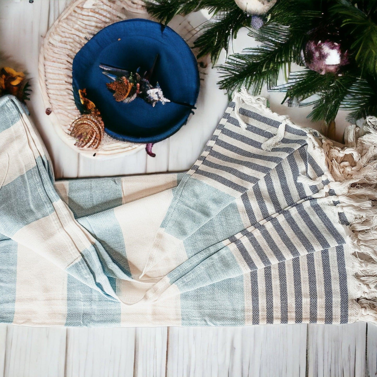 Oversized Mediterranean Striped Towel 180GSM
