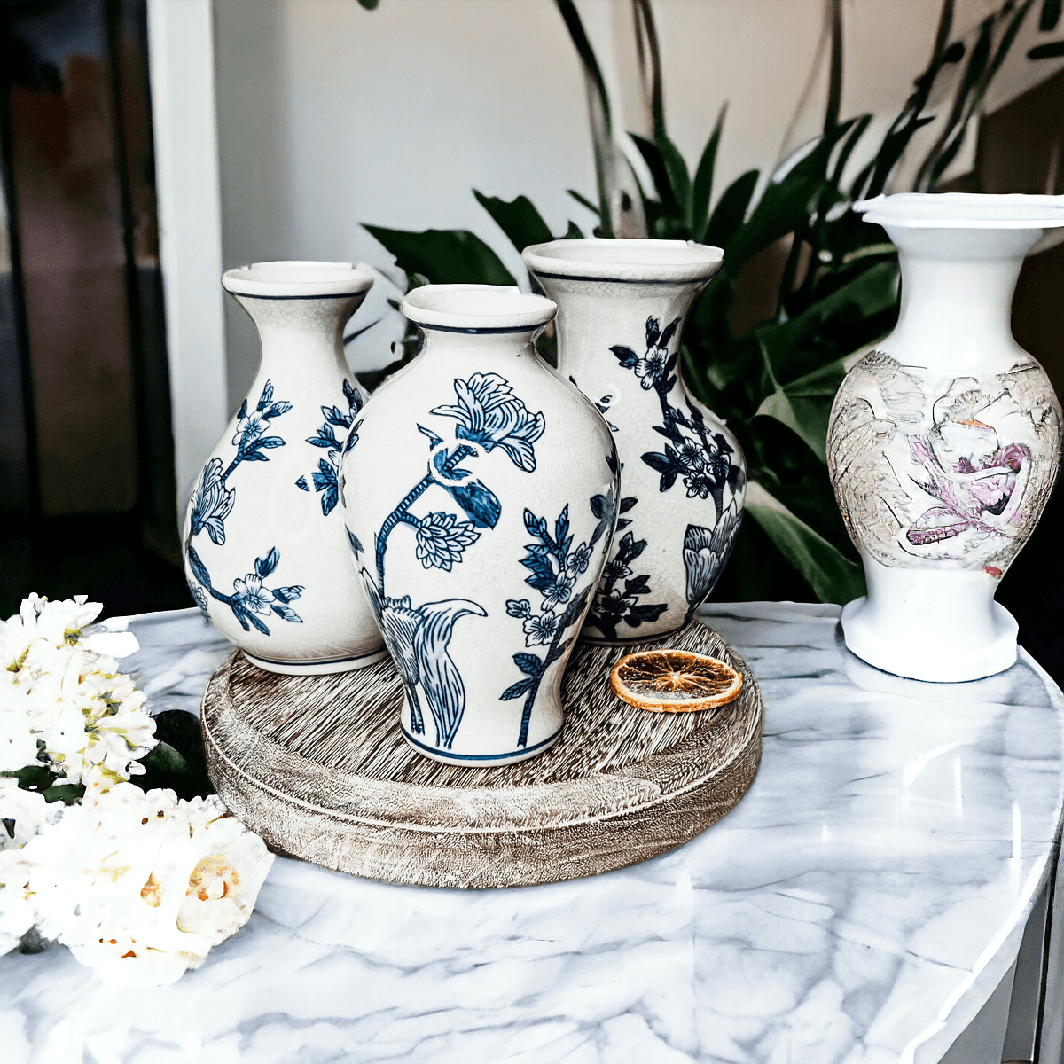 Chinoiserie Mediterranean Canton Vases