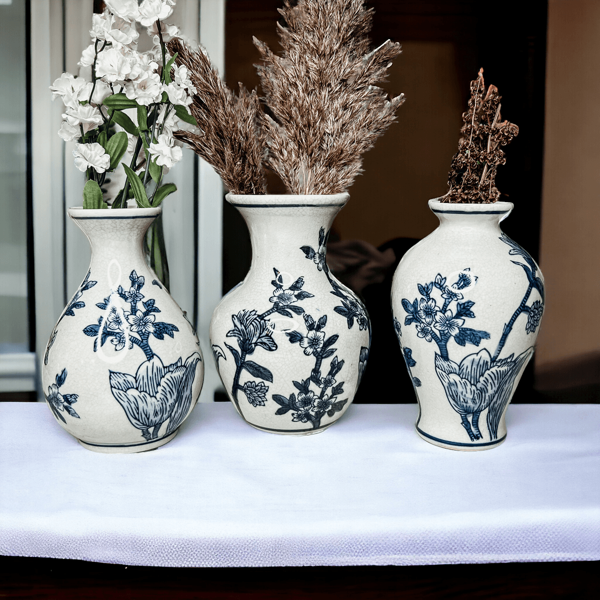 Chinoiserie Mediterranean Canton Vases