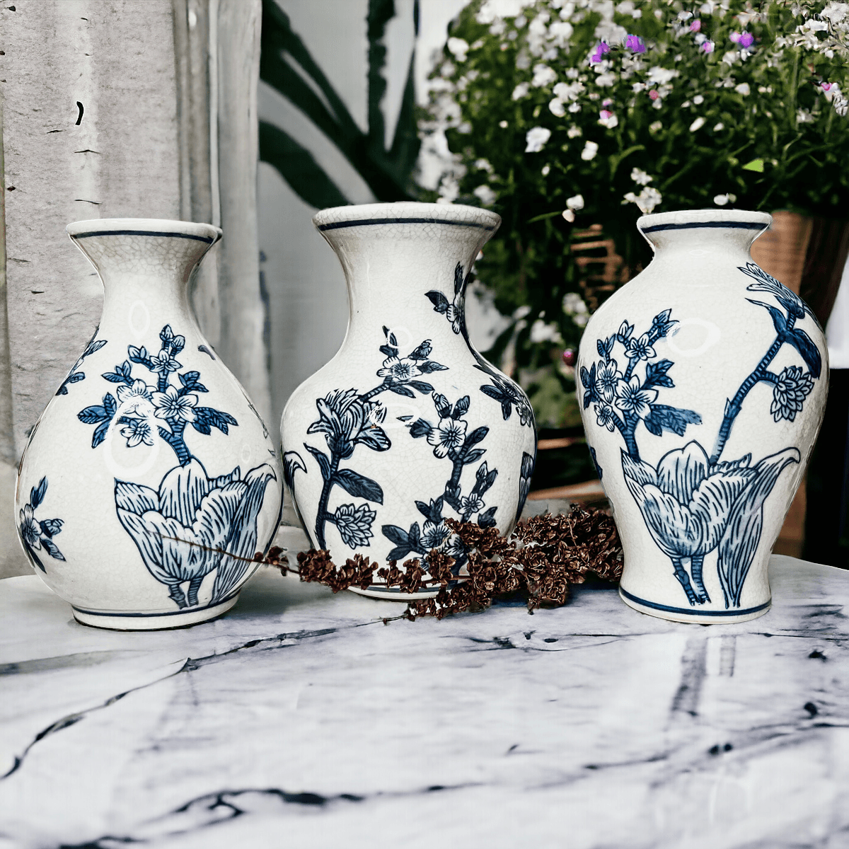 Chinoiserie Mediterranean Canton Vases