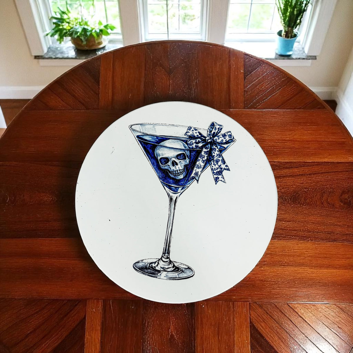 Chinoiserie Blue & White Halloween Coasters Set