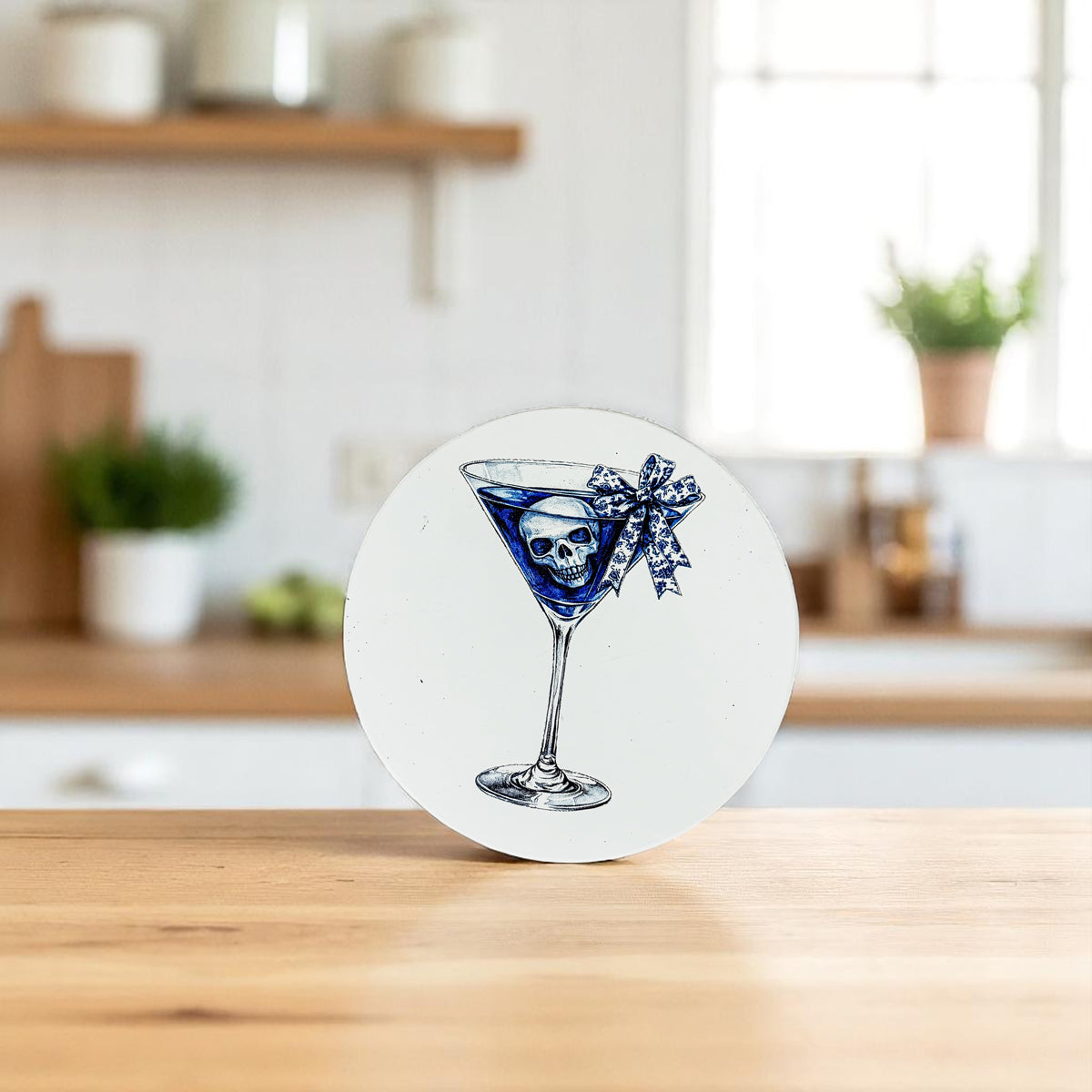 Chinoiserie Blue & White Halloween Coasters Set