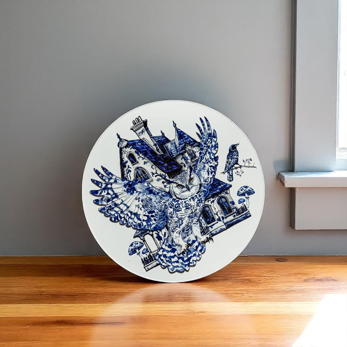 Chinoiserie Blue & White Halloween Coasters Set