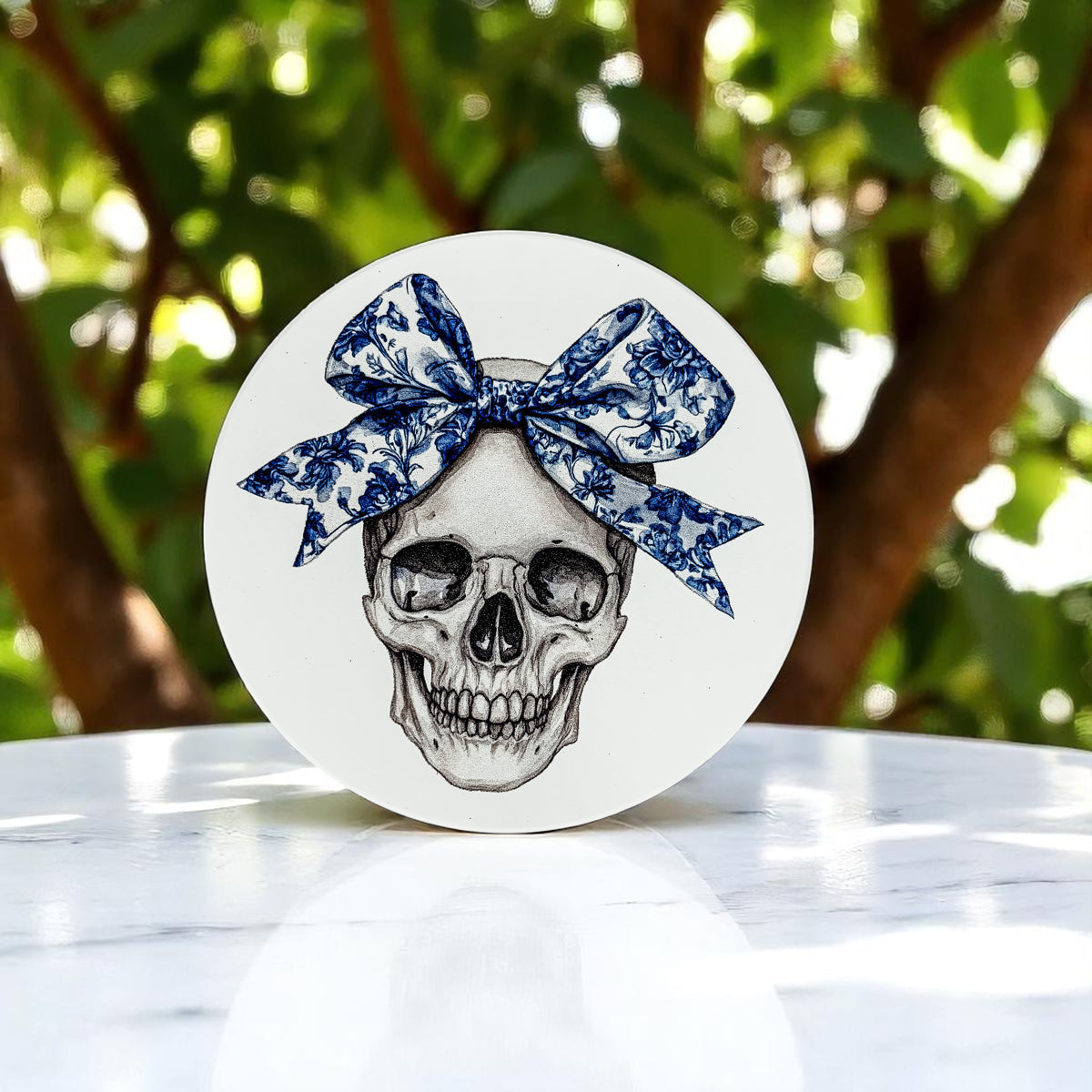 Chinoiserie Blue & White Halloween Coasters Set
