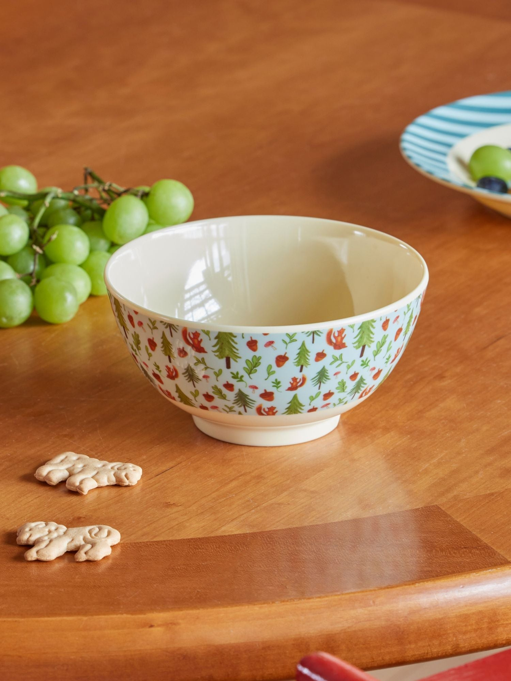 Medium Melamine Bowl - Blue Happy Forest Print
