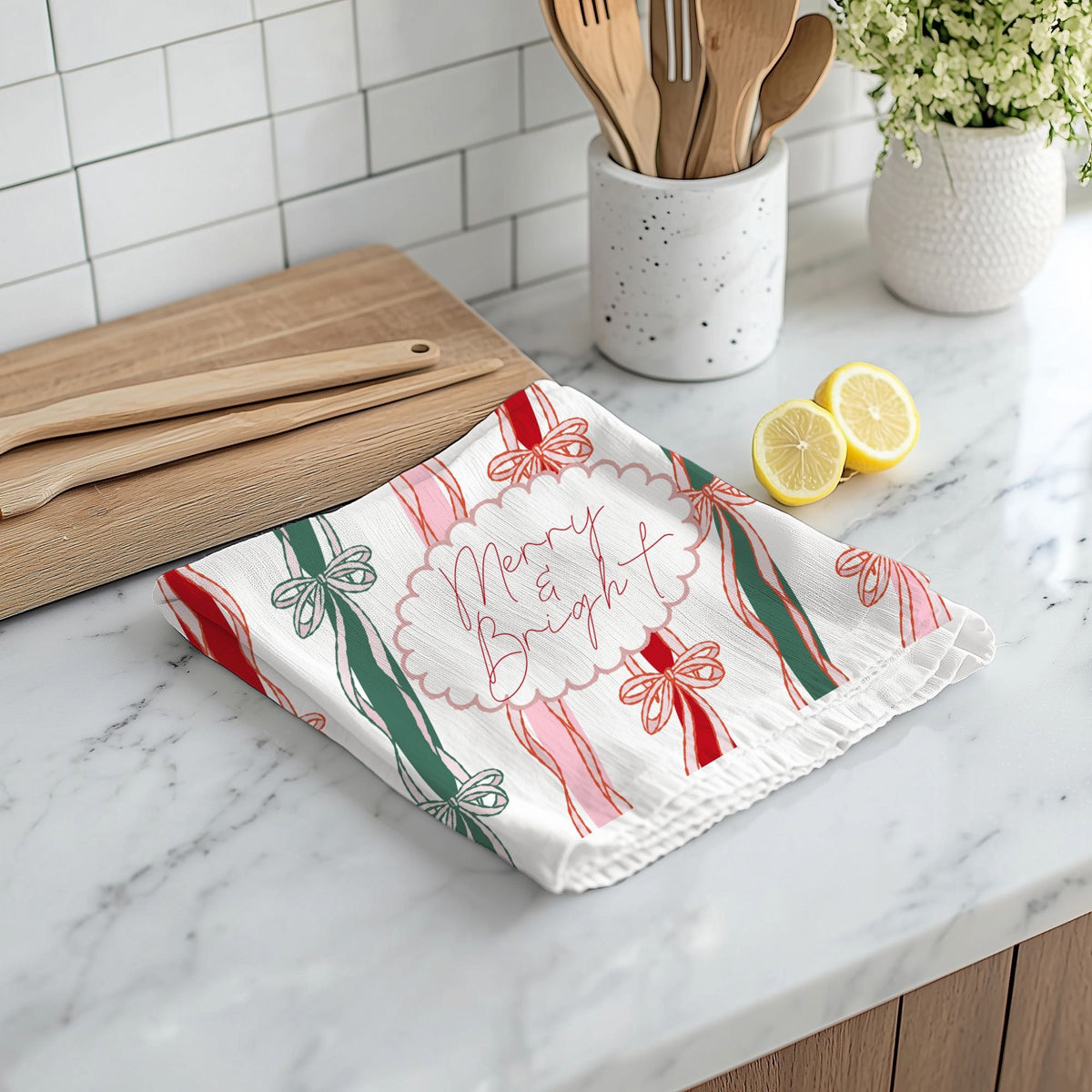 Merry Bright Coquette Flour Sack Cotton Decor Kitchen Towel