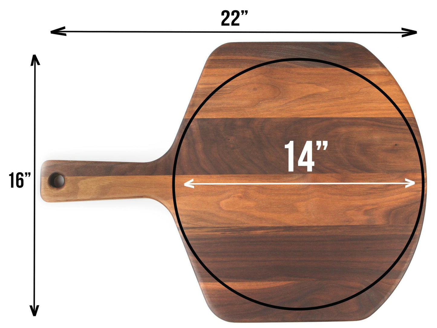 Walnut Pizza Peel 22" x 16", Pizza Paddle, Made in the USA