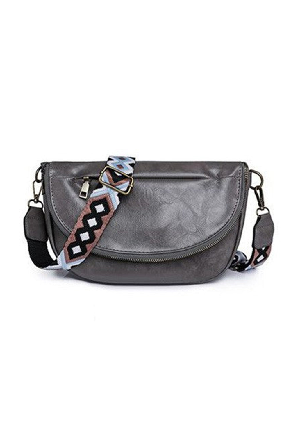 Wide Strap Leather Look Crossbody Bag (4 colors)