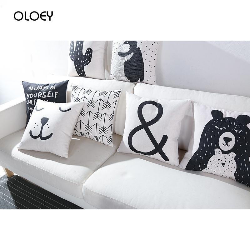 Black & White Christmas Tree Pillow Covers
