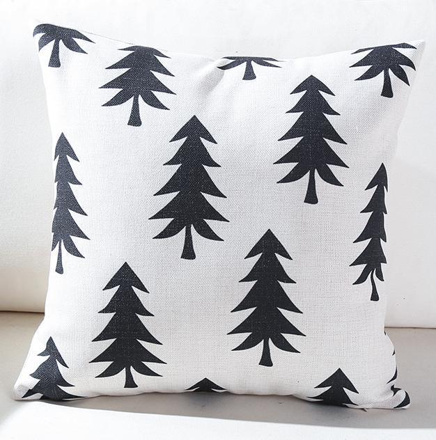 Black & White Christmas Tree Pillow Covers