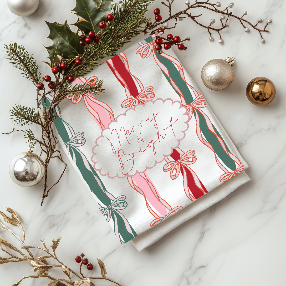 Merry Bright Coquette Flour Sack Cotton Decor Kitchen Towel