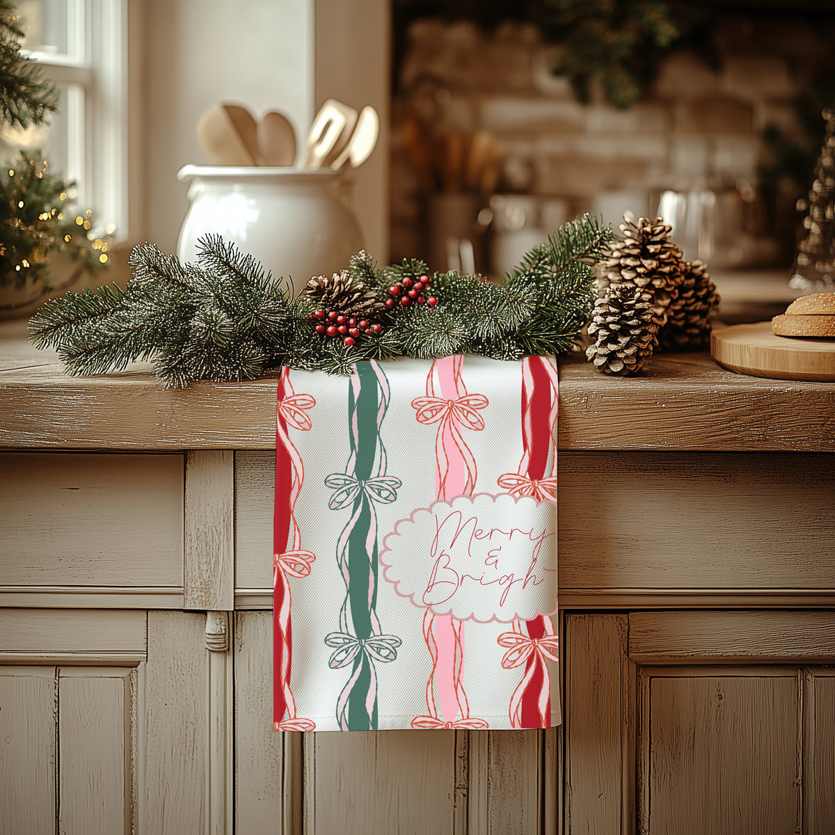 Merry Bright Coquette Flour Sack Cotton Decor Kitchen Towel