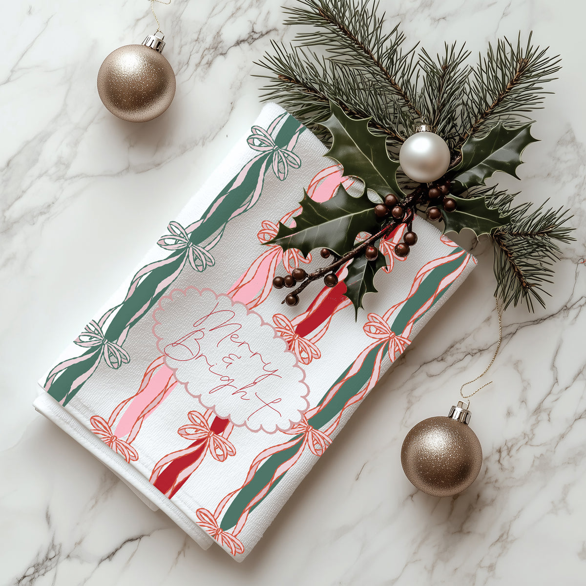 Merry Bright Coquette Flour Sack Cotton Decor Kitchen Towel