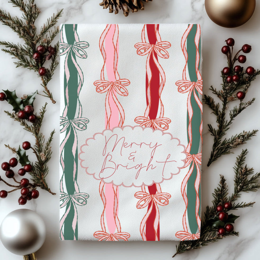 Merry Bright Coquette Flour Sack Cotton Decor Kitchen Towel